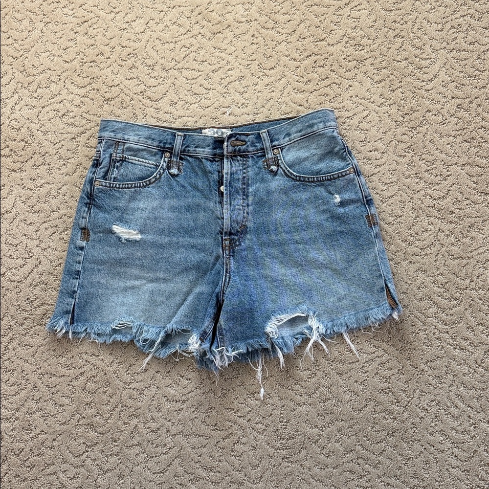 Free People Denim Distressed Shorts-4”